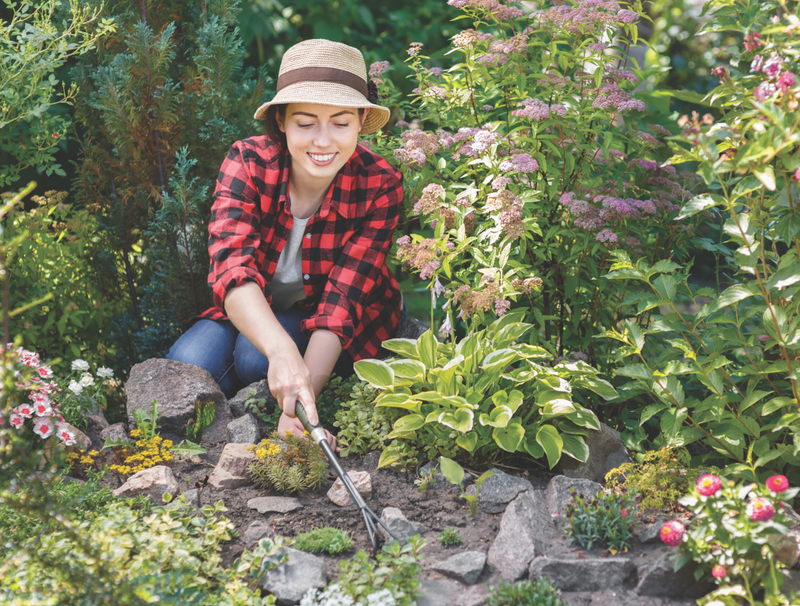 woman working in the garden