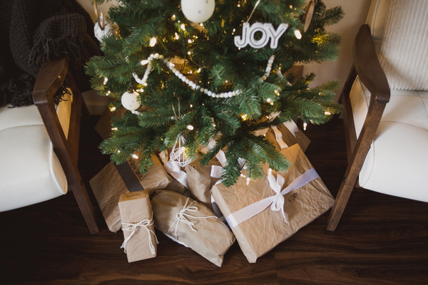 Presents under a christmas tree